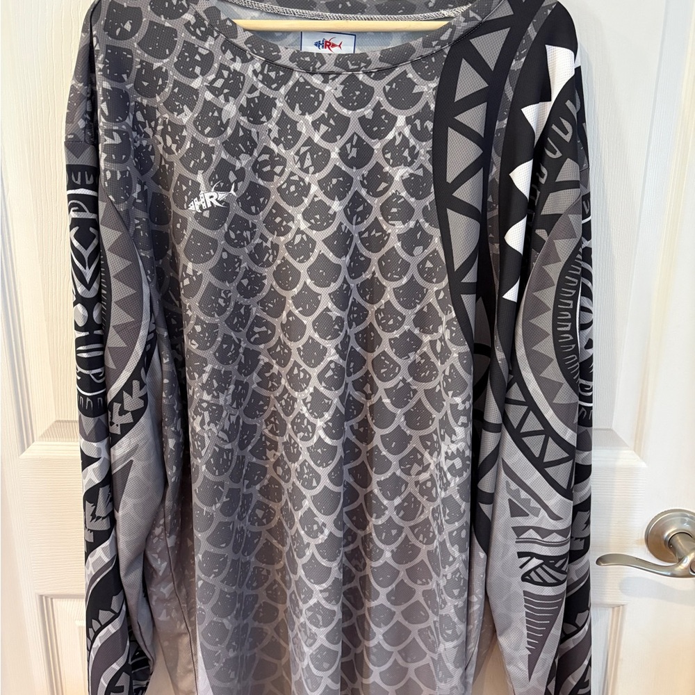 Gray Long Sleeve Fishing Shirt